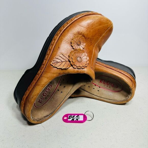 Klogs Women's Brown Leather Slip On Mule Shoes Size 7 - Picture 1 of 7